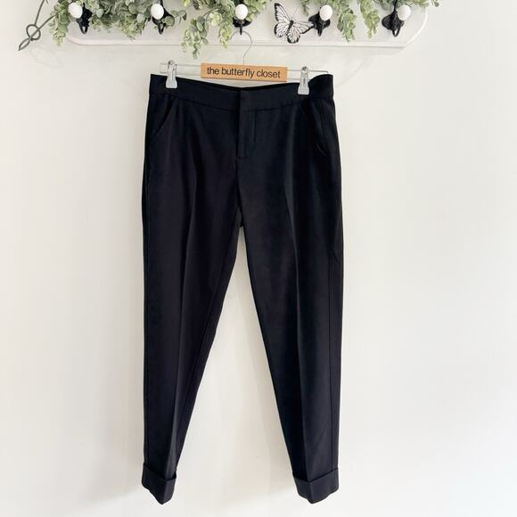 Garnet Hill Black Pleated Cuffed Ankle Trousers Size 6 ZZ7083 - Picture 1 of 4